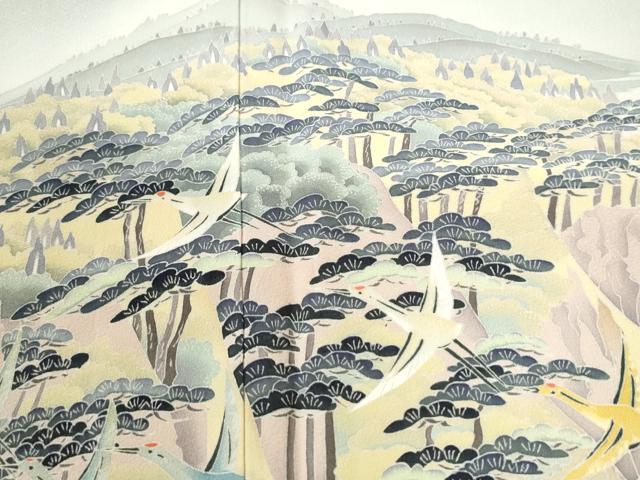 平和屋着物●本加賀友禅作家 白坂幸蔵 色留袖 陸中 三王岩 飛鶴浜松文 暈し染め 正絹 逸品 CABI2021yc