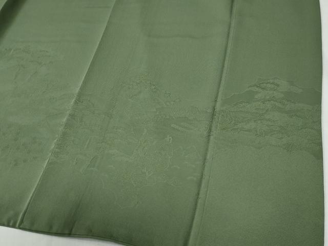 平和屋着物●豪華色留袖 人物風景地紋 松葉色 正絹 逸品 CABI2024yc