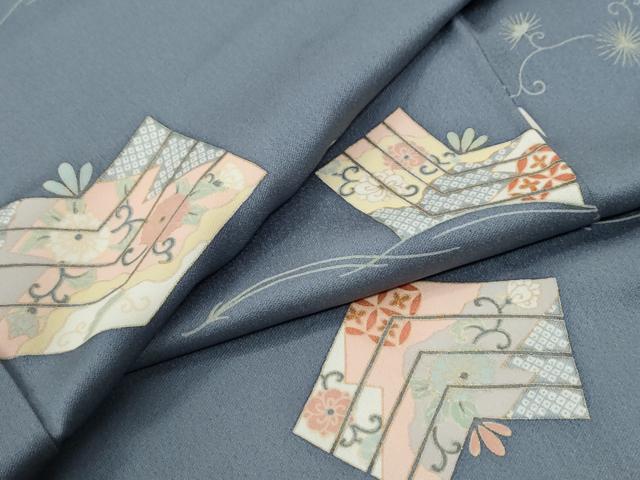 平和屋着物●上質な小紋 吉祥花唐草文 金彩 正絹 逸品 CABI2027yc
