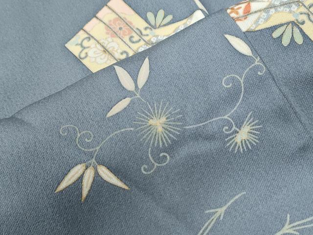平和屋着物●上質な小紋 吉祥花唐草文 金彩 正絹 逸品 CABI2027yc