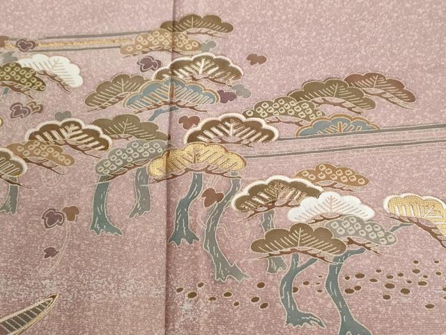 平和屋着物●訪問着 浜松舟文 暈し染め 金彩 正絹 逸品 CABI2031yc