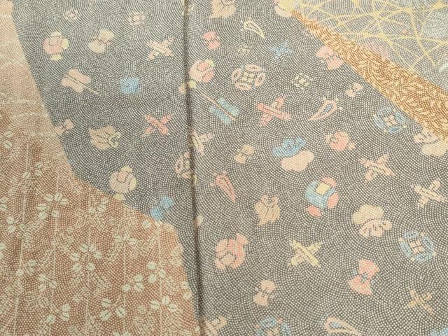 平和屋着物●訪問着 宝尽くし草花文 正絹 逸品 CABI2034yc