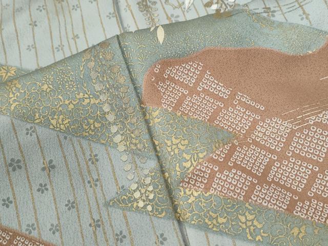 平和屋着物●訪問着 刺繍 吉祥枝垂れ花文 暈し染め 金彩 正絹 逸品 未使用 CABI2035yc