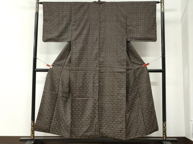 平和屋着物●本場大島紬 龍郷絣 秋名バラ 正絹 逸品 CABI2036yc