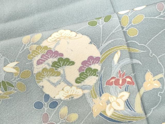 平和屋着物●訪問着 作家物 駒刺繍 雪輪草花文 暈し染め 正絹 逸品 CABI2037yc