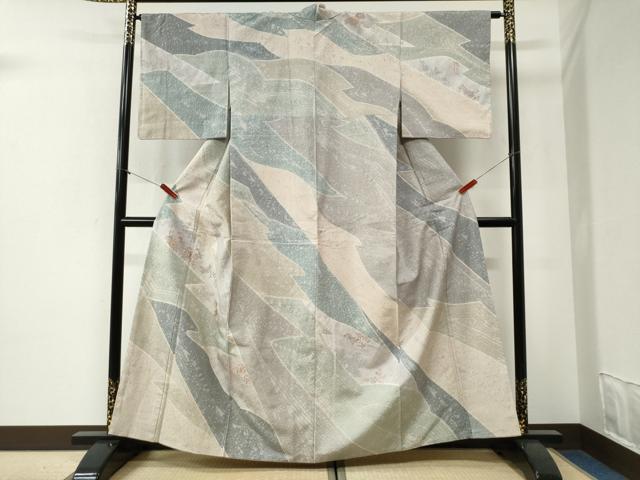 平和屋着物●訪問着 紬地 辻が花 杢目絞り 正絹 逸品 CABI2040yc