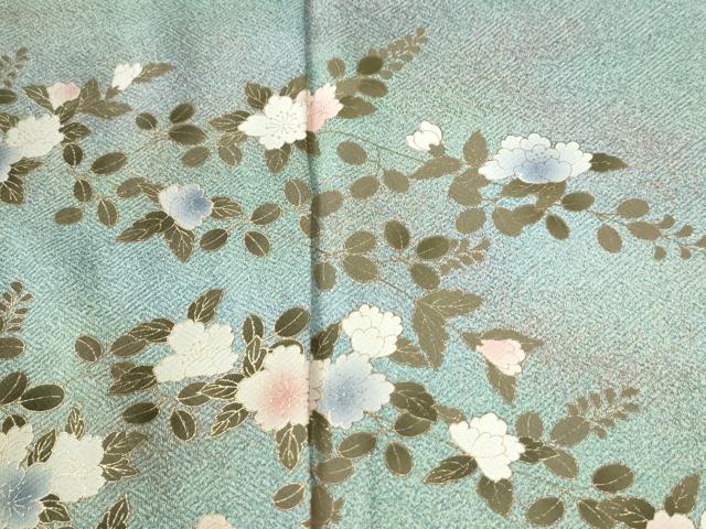 平和屋着物●訪問着 草花文 シルエット 暈し染め 金彩 正絹 逸品 CABI2042yc