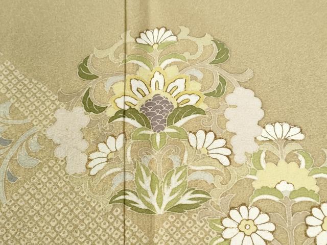 平和屋着物●豪華色留袖 変わり市松更紗花唐草文 金彩 正絹 逸品 CABI2043yc