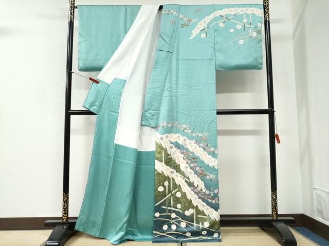 平和屋着物●訪問着 竹垣枝菊文 暈し染め 金彩 正絹 逸品 未使用 CABI2048yc