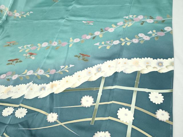 平和屋着物●訪問着 竹垣枝菊文 暈し染め 金彩 正絹 逸品 未使用 CABI2048yc