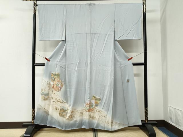 平和屋着物●金彩友禅 卓越技能者・名工・和田光正 色留袖 破れ色紙鴛鴦浜松風景 暈し染め 金彩 さが美扱い 正絹 逸品 CABI2051yc