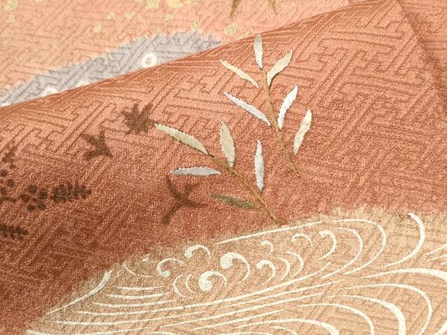 平和屋着物●訪問着 駒刺繍 絞り 遠山霞流水舞花文 金彩 正絹 逸品 CABI2062yc