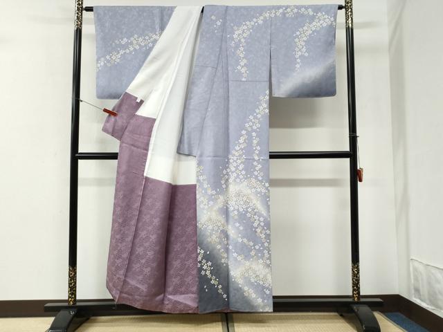 平和屋着物●訪問着 舞桜文 暈し染め 金彩 正絹 逸品 未使用 CABI2089yc