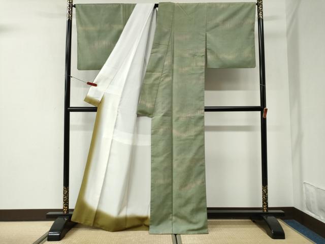 平和屋着物●絲藝苑 上島洋山 紬 唐草文 さが美扱い 正絹 逸品 CABI2105yc