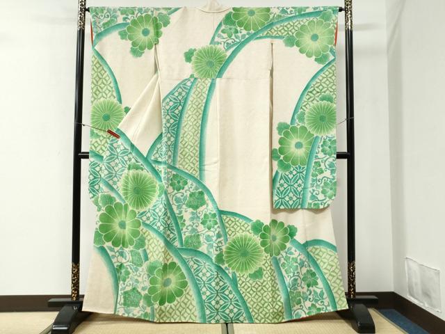 平和屋着物●名門 藤娘きぬたや・総絞り 振袖 花唐草文 正絹 逸品 CABI2106yc