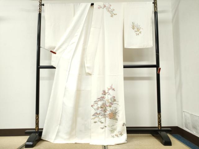 平和屋着物●訪問着 松竹梅水車草花文 金銀彩 正絹 逸品 未使用 CABI2107yc