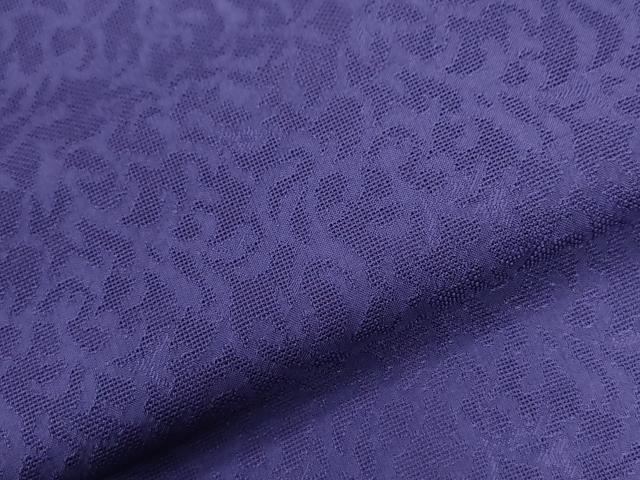 平和屋着物●上質な色無地 唐草地紋 深紫色 正絹 逸品 CABI2113yc