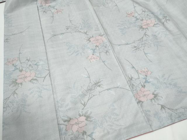 平和屋着物●上質な紬 絹絵 草花文 本龍織物謹製 証紙付き 正絹 逸品 未使用 CABI2118yc