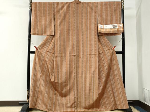 平和屋着物●上質な紬 献上 反端付き 正絹 逸品 CABI2119yc
