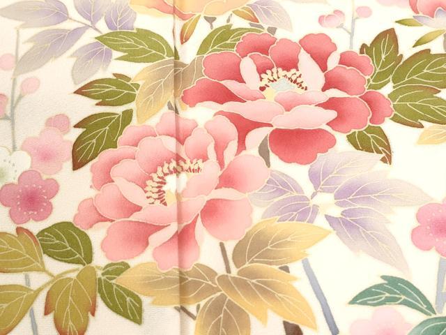 平和屋着物●訪問着 友禅 作家物 枝花文 暈し染め 正絹 逸品 CABI2122yc
