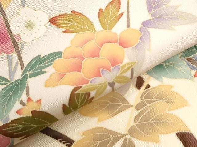 平和屋着物●訪問着 友禅 作家物 枝花文 暈し染め 正絹 逸品 CABI2122yc