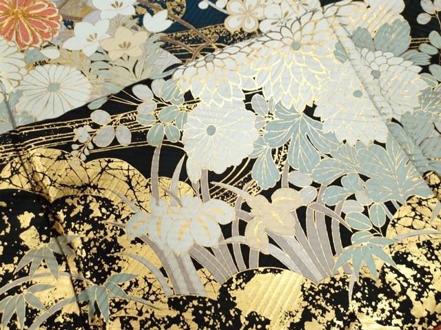 平和屋着物●訪問着 駒刺繍 流水松竹梅御所車花文 金彩 正絹 逸品 CABI2123yc