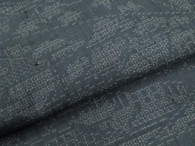 平和屋着物●結城紬 80亀甲 草花文 正絹 逸品 CABI2124yc