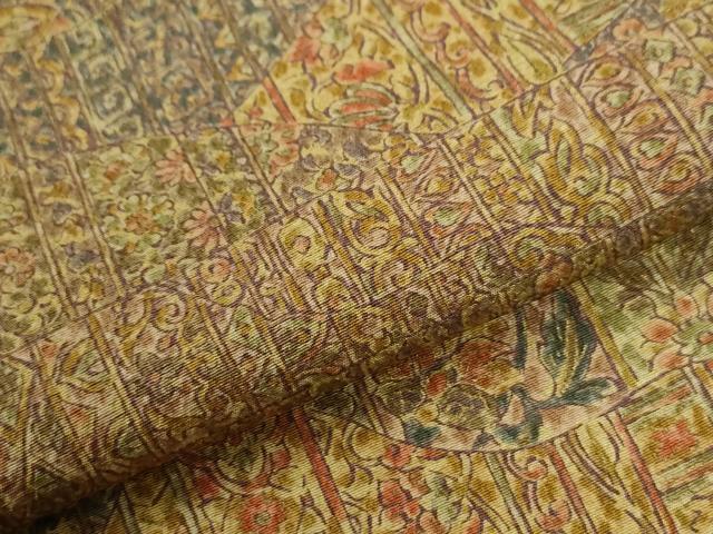 平和屋着物●訪問着 更紗花唐草文 暈し染め ロング丈 正絹 逸品 CABI2127yc
