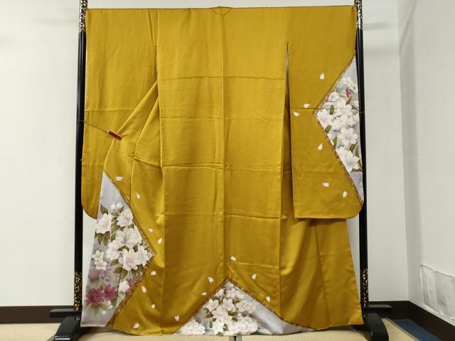 平和屋着物●豪華振袖 草花文 金彩 正絹 逸品 CABI2134yc