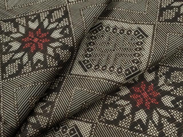 平和屋着物●本場大島紬 龍郷絣 正絹 逸品 CABI2135yc