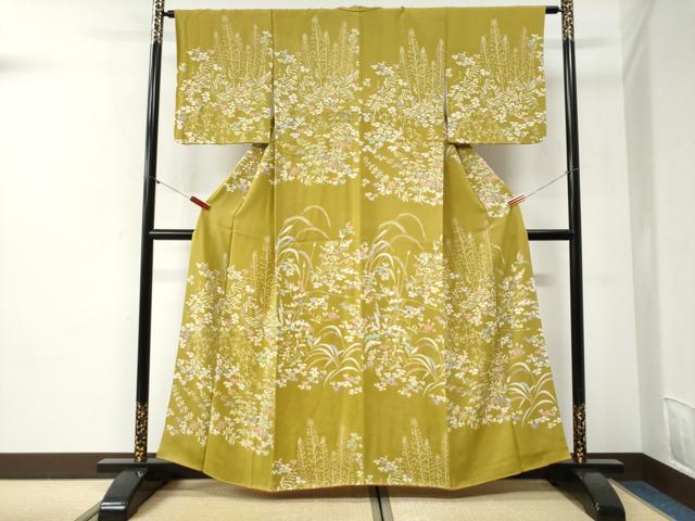 平和屋着物●訪問着 草花文 正絹 逸品 CABI2139yc
