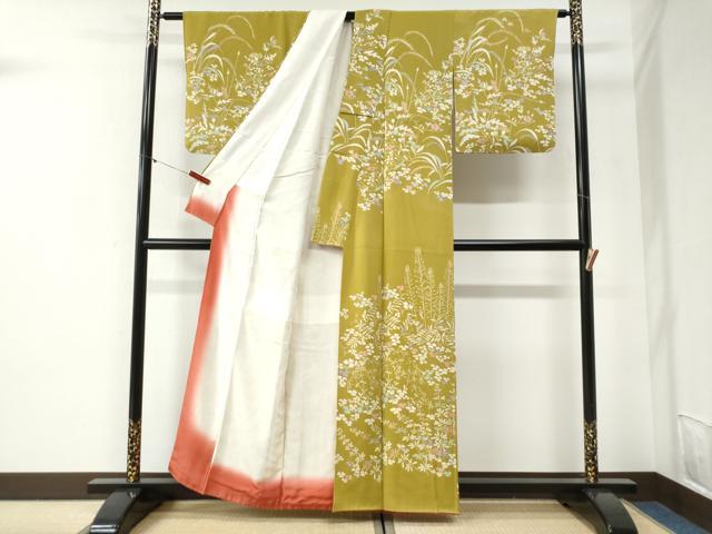 平和屋着物●訪問着 草花文 正絹 逸品 CABI2139yc