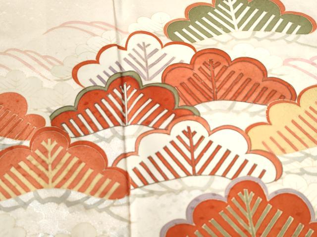 平和屋着物●訪問着 浜松文 銀彩 正絹 逸品 CABI2149yc