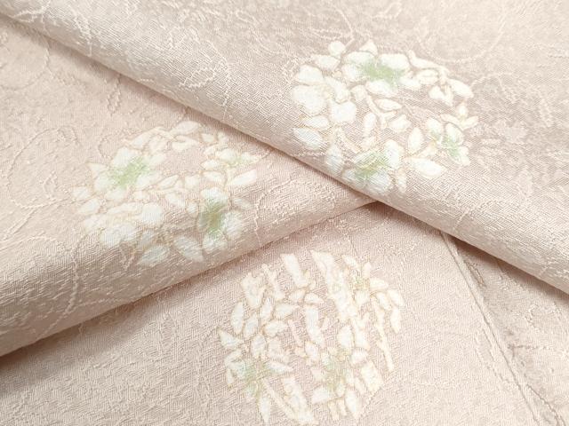 平和屋着物●上質な小紋 花唐草丸文 正絹 逸品 未使用 CABI2151yc