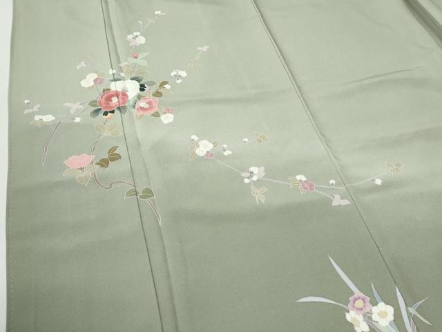平和屋着物●訪問着 友禅 枝花文 暈し染め 正絹 逸品 CABI2155yc
