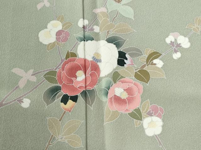 平和屋着物●訪問着 友禅 枝花文 暈し染め 正絹 逸品 CABI2155yc