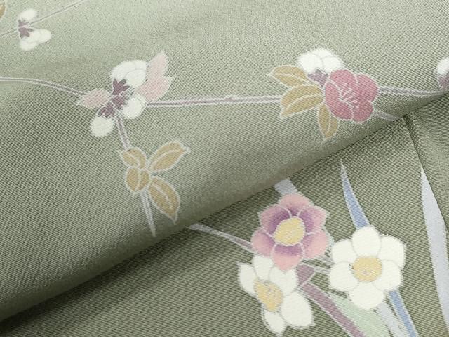 平和屋着物●訪問着 友禅 枝花文 暈し染め 正絹 逸品 CABI2155yc