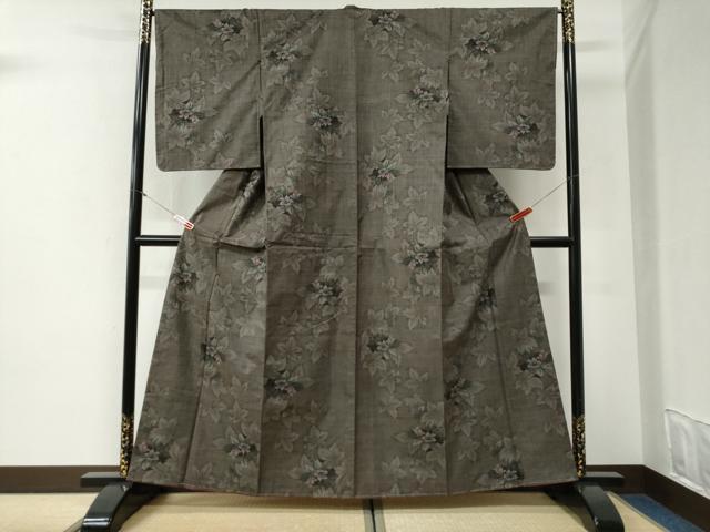 平和屋着物●本場大島紬 7マルキ 枝花文 正絹 逸品 未使用 CABI2156yc