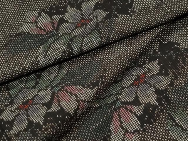 平和屋着物●本場大島紬 7マルキ 枝花文 正絹 逸品 未使用 CABI2156yc