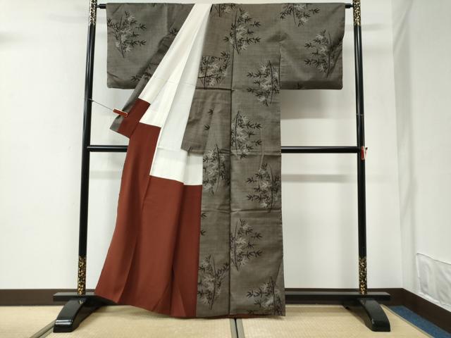 平和屋着物●本場大島紬 7マルキ 草木文 正絹 逸品 CABI2157yc