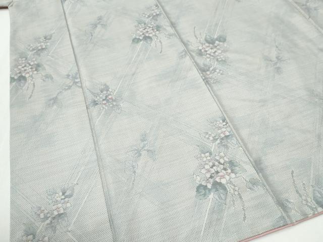 平和屋着物●本場大島紬 白大島 7マルキ 総絣 草花文 正絹 逸品 CABI2167yc