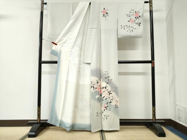 平和屋着物●訪問着 友禅 枝花文 暈し染め 正絹 逸品 CABI2168yc