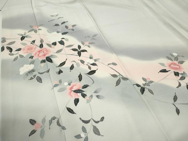平和屋着物●訪問着 友禅 枝花文 暈し染め 正絹 逸品 CABI2168yc
