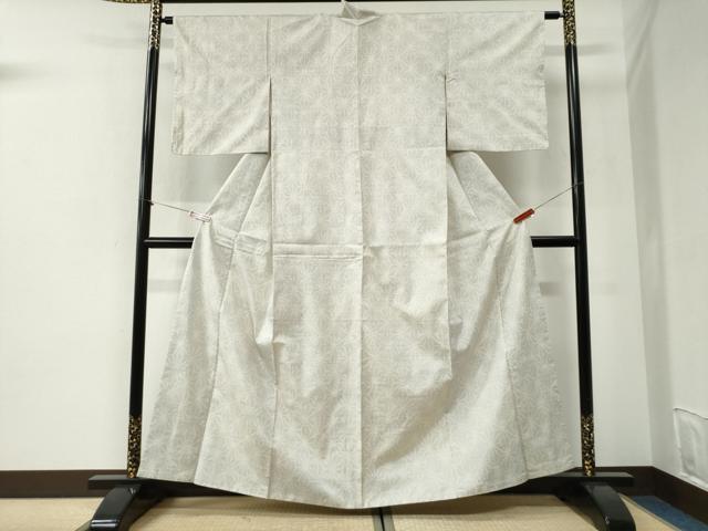 平和屋着物●本場大島紬 白大島 9マルキ 麻の葉文様 正絹 逸品 CABI2169yc