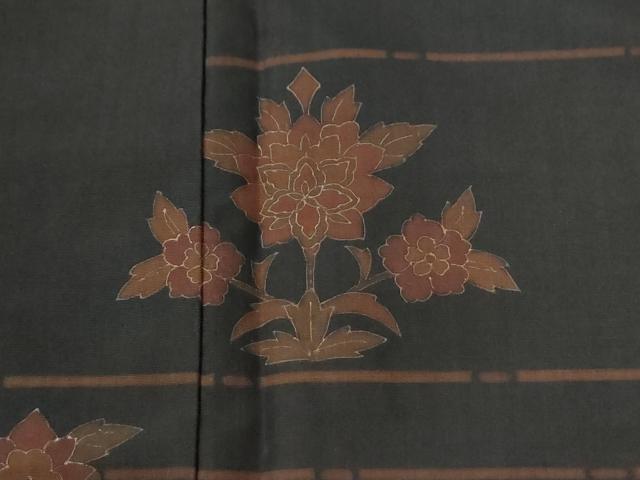 平和屋着物●訪問着 本場染大島紬 霞草花文 金彩 正絹 逸品 未使用 CABI2172yc