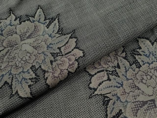 平和屋着物●本場大島紬 9マルキ 牡丹 正絹 逸品 CABI2173yc