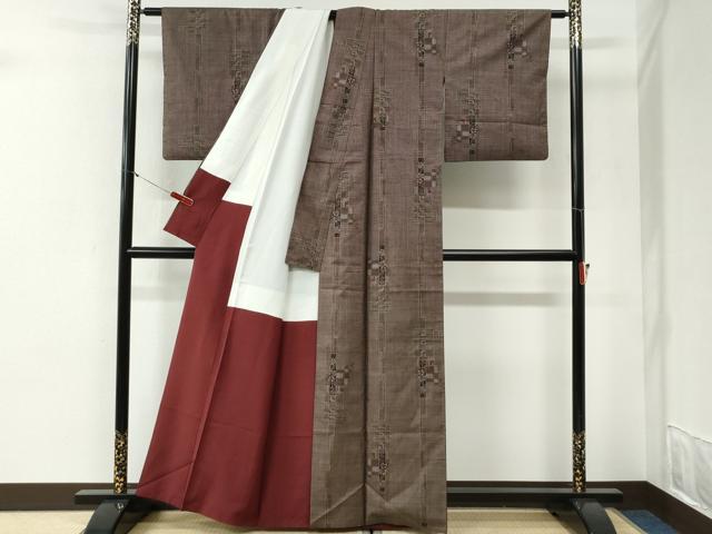 平和屋着物●本場大島紬 7マルキ 色紙重ね吉祥花文 正絹 逸品 CABI2179yc