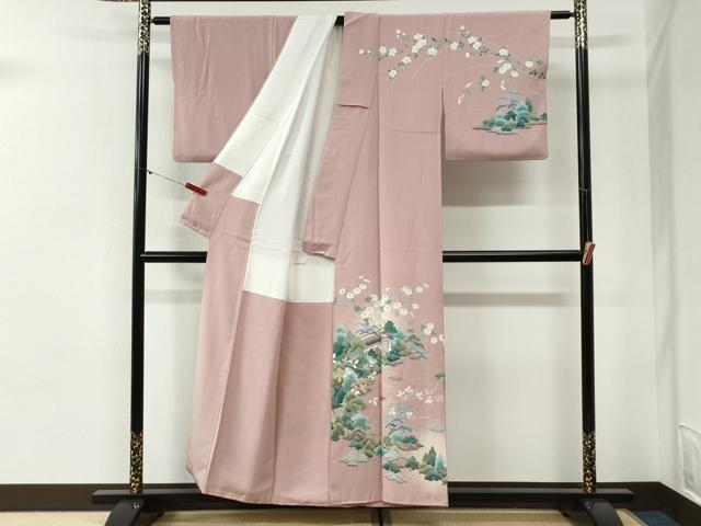 平和屋着物●訪問着 友禅 作家物 庭園風景文 暈し染め 正絹 逸品 CABI2188yc