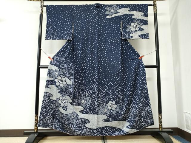 平和屋着物●訪問着 総絞り 霞草花文 正絹 逸品 CABI2193yc