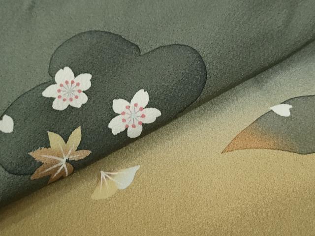 平和屋着物●訪問着 舞桜文 暈し染め 正絹 逸品 CABI2194yc